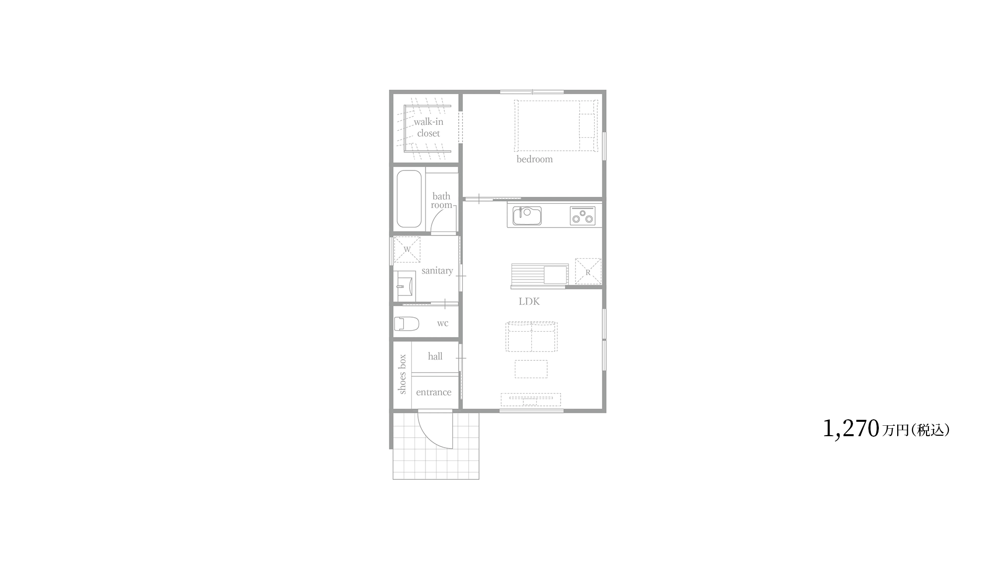 ピアット間取り1LDK C(No3)