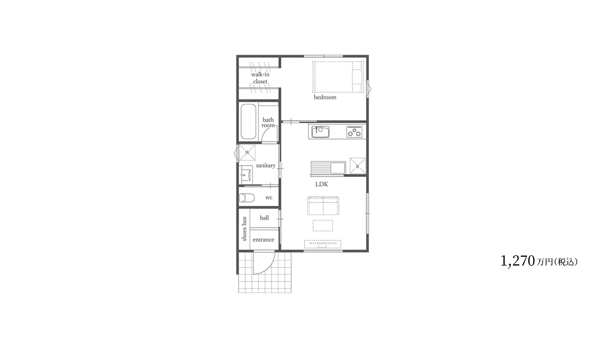 ピアット間取り1LDK C(No3)