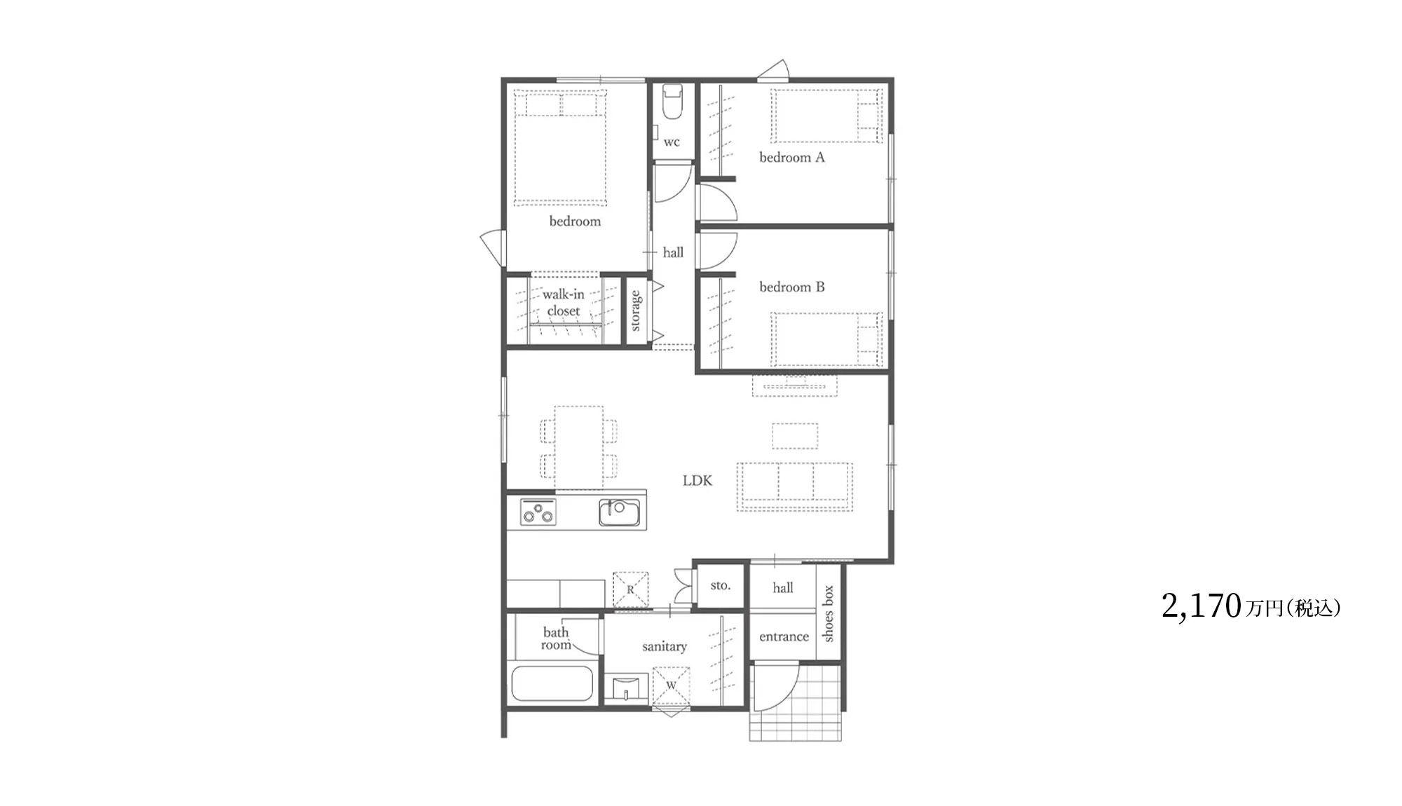 ピアット間取り3LDK B(No8)