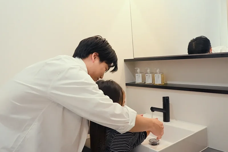 パパと手洗い