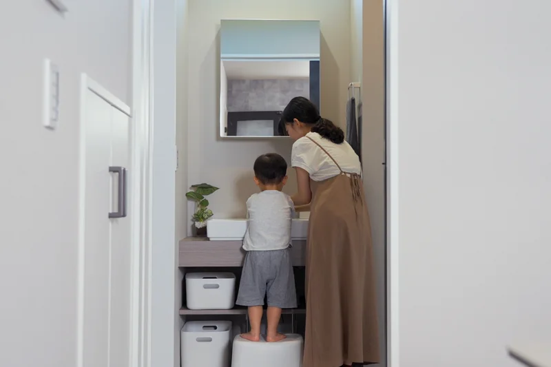 テラスでバーベキュー